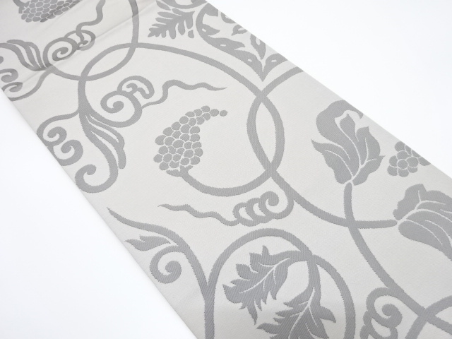 アンティーク　葡萄唐草模様織り出し袋帯（材料）